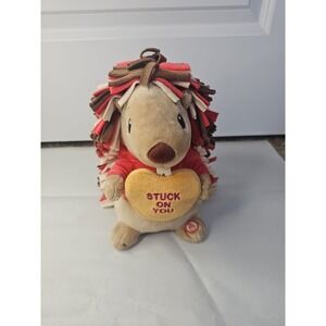 Hallmark Valentine Porcupine STUCK ON YOU musical motion plush 9"H